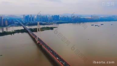 4K城市交通_航拍湖北武汉杨泗港大桥